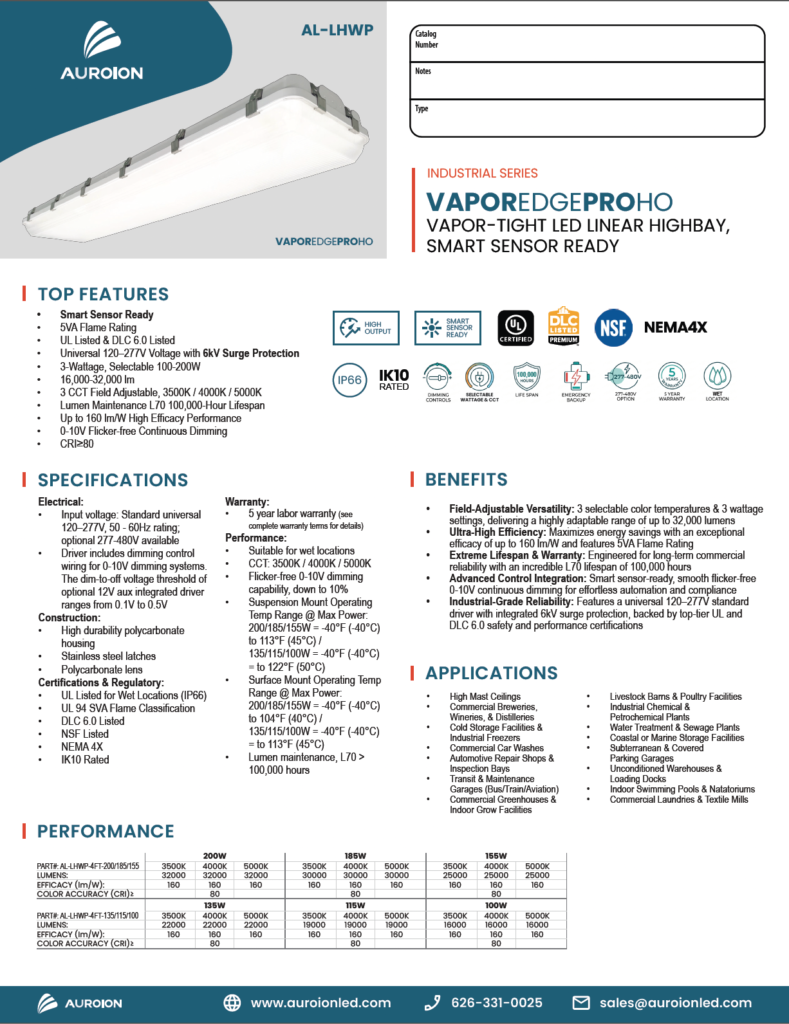 SPECS SHEET